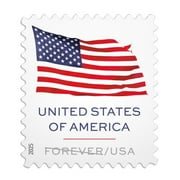 Flag 2025 Forever Postage Stamp 1 Book of 20 US First Class Red Patriotic Country America Stripes Stars Old Glory USA Years Celebrate Wedding Party (20 Stamps)