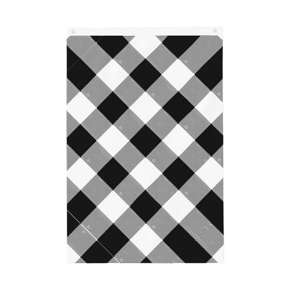 Flag 2x3ft Black White Plaid Double Printed Flag Banner Tapestry Dorm Room Home College Decor