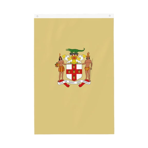 Flag 2x3ft Coat Of Arms Of Jamaica Double Printed Flag Banner Tapestry Dorm Room Home College Decor