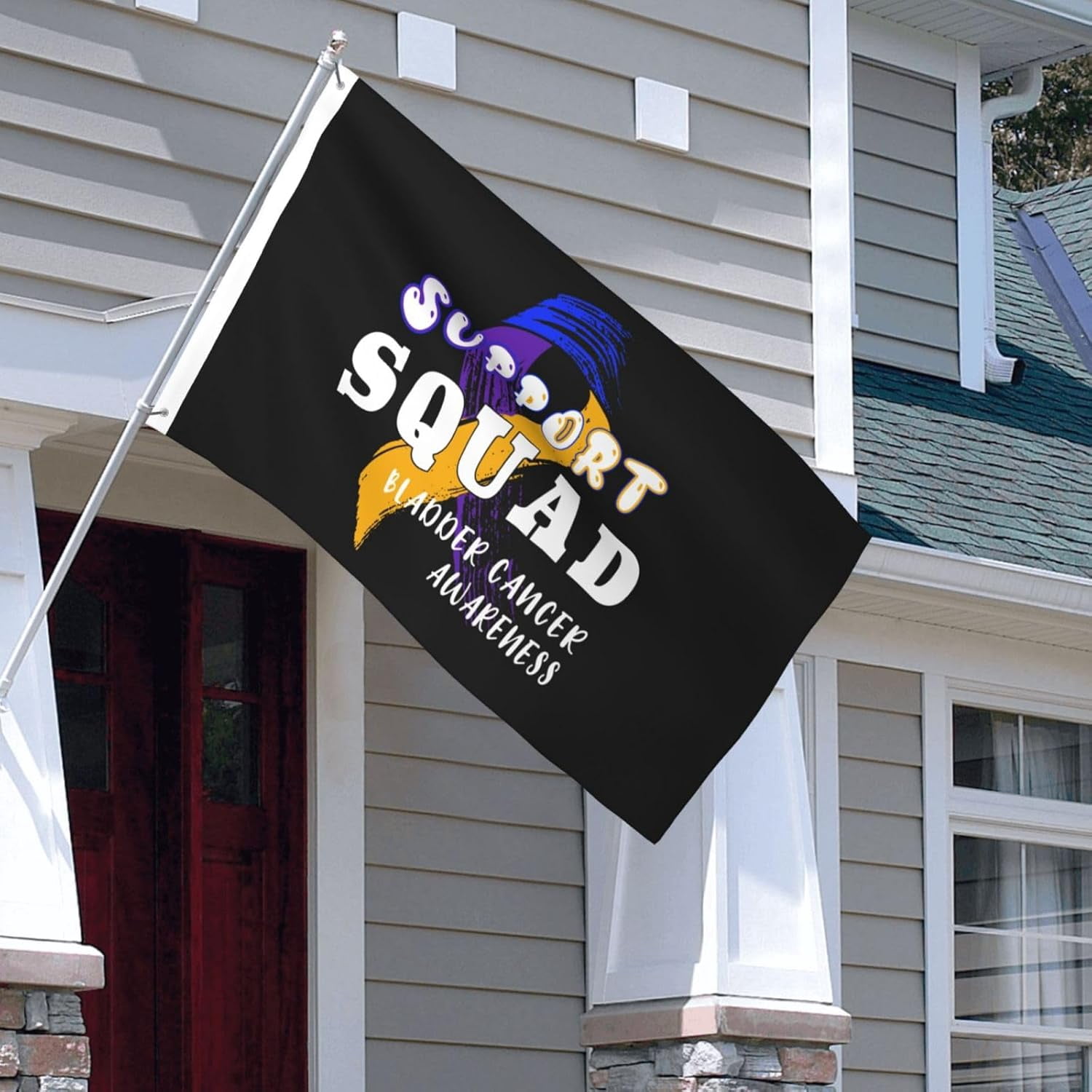Flag 3x5 ft Support Squad Bladder Cancer Awareness Double Sided Banner ...