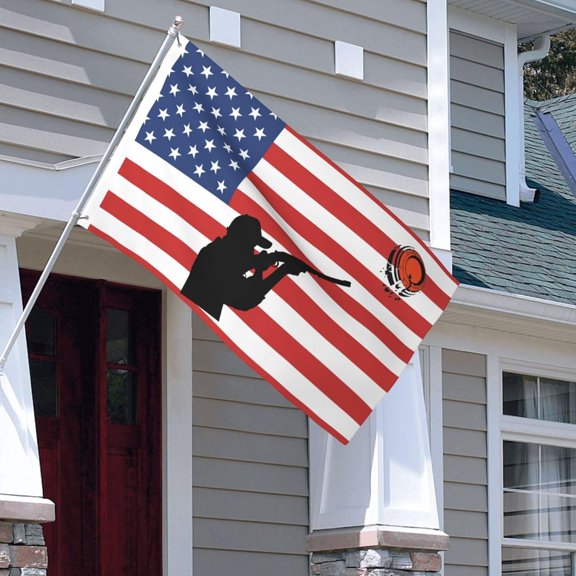 Flag 3x5 ft Trap Skeet Shooting America Flag Double Sided Banner Sign Large for Wall Bedroom Living Room Hanging Decoration House Home Party Yard Lawn Patio Dorm Outdoor Indoor Decor
