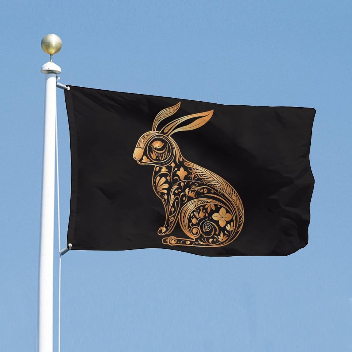 Flag 60x96 in Double Sided Yard Flags Rabbit Icon Garden Flag Welcome ...