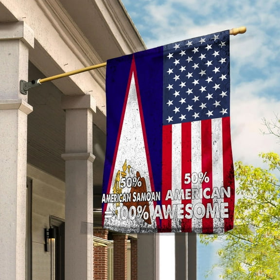 Flag American Half American Samoan Flag American Samoan American Friendship Samoa U.S.A Patriotic Proud House Flag (29.5x39.5) Double Sided-USA Flags Premium Polyester-Decorative Indoor Outdoor Flag