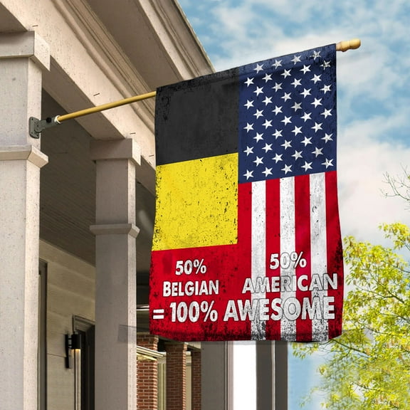 Flag American Half Belgian Flag Belgian American Friendship Belgium U.S.A Patriotic Proud House Flag (29.5x39.5) Double Sided-USA Flags Premium Polyester-Decorative Indoor Outdoor Flag