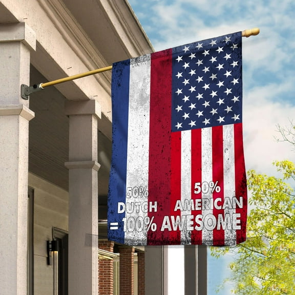 Flag American Half Dutch Flag Dutch American Friendship Netherlands U.S.A Patriotic Proud Garden Flag (11.5x17.5) Double Sided-USA Flags Premium Polyester-Decorative Indoor Outdoor Flag