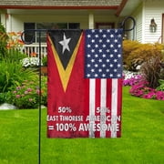 American Half East Timorese Friendship Timor USA Proud Garden Flag, Double-Sided Outdoor Yard Decor 11.5 x 17.5 Inch