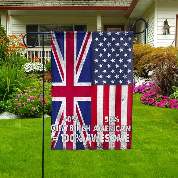 USA United Kingdom Friendship Half Flag Patriotic British Great Britain Garden Flag, Double-Sided Outdoor Yard Decor 11.5 x 17.5 Inch