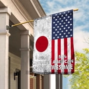 USA Japan Friendship Half Flag Patriotic Japanese House Flag, Double-Sided Outdoor Yard Decor 29.5 x 39.5 Inch