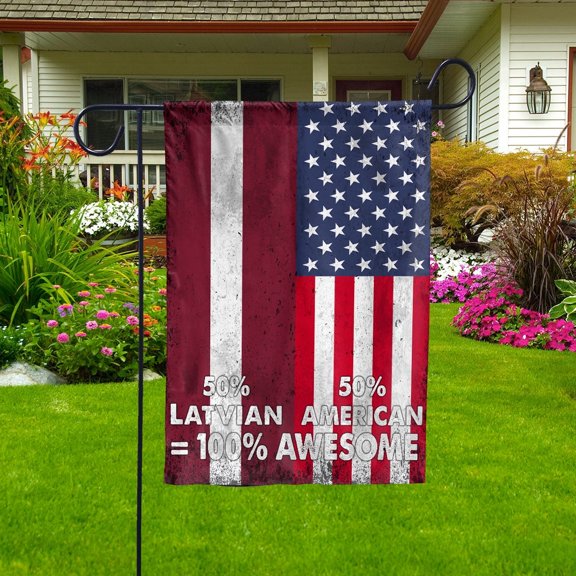 USA Latvia Friendship Half Flag Patriotic Latvian Proud Decorative Garden Flag, Double-Sided Outdoor Yard Decor 11.5 x 17.5 Inch
