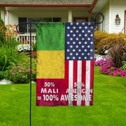American Half Mali Friendship USA Patriotic Proud Garden Flag, Double-Sided Outdoor Yard Decor 11.5 x 17.5 Inch