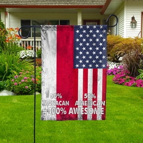 American Half Monacan Friendship Monaco USA Patriotic Proud Garden Flag, Double-Sided Outdoor Yard Decor 11.5 x 17.5 Inch