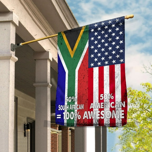 Flag American Half South African Flag South African American Friendship South Africa U.S.A Proud House Flag (29.5x39.5) Double Sided-USA Flags Premium Polyester-Decorative Indoor Outdoor Flag