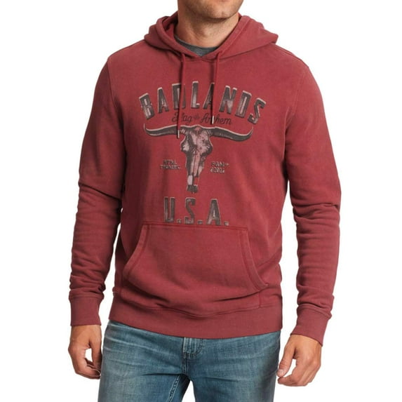 Flag & Anthem Badlands USA Fleece Hoodie (Maroon, Large)