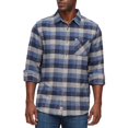 thumbnail image 1 of Flag & Anthem Godwin Long Sleeve Button Down Flannel Shirt (Navy/Grey, Small), 1 of 3