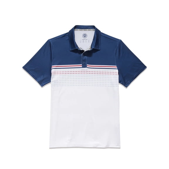 Flag & Anthem Golf Banner Stars And Stripes Blocked Performance Polo White/Navy Large