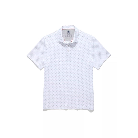 Flag & Anthem Golf Montrose Star And Dot Print Performance Polo White Combo Large