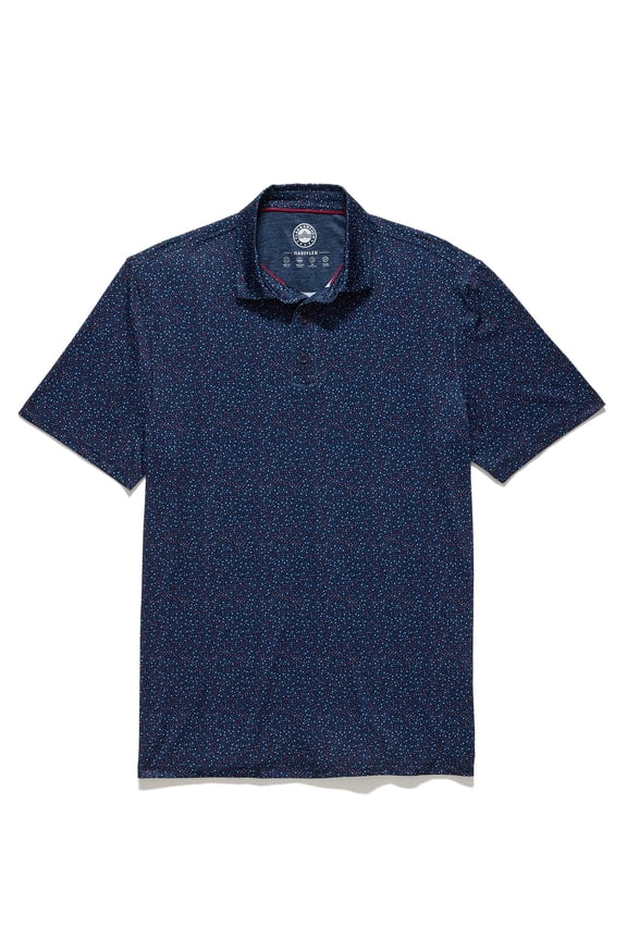 Scofield Americana Martini Print Performance Polo Navy Medium