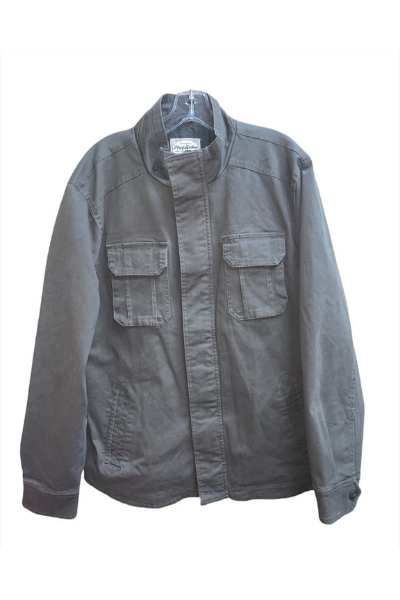 OLIVE Mock Neck Trucker Jacket, US Large