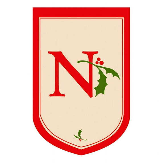 Flag,Applique,House Size Flag,Holiday Monogram N