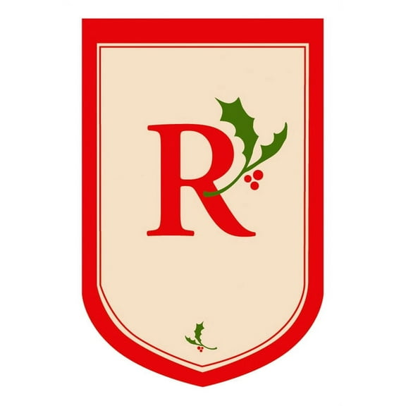 Flag,Applique,House Size Flag,Holiday Monogram R