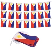 Flag Banner Small Filipino Flags Polyester 30 Pieces 32 Foot String for Philippine Independence Day Events Home Yard Party Decor
