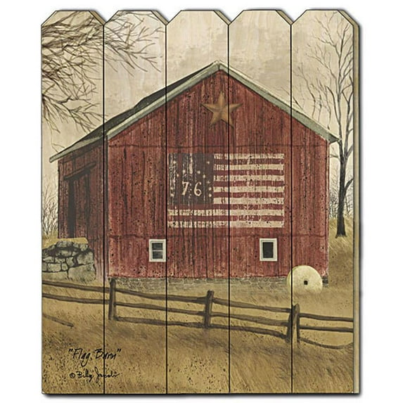 Flag Barn by Billy Jacobs Printed Framed Wall Art Wood Multi-Color