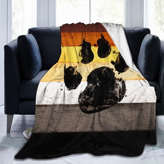 Flag Bear Paw Flannel Fleece Throw Blankets for Bed Sofa Living Room Soft Blanket Warm Throw Blanket
