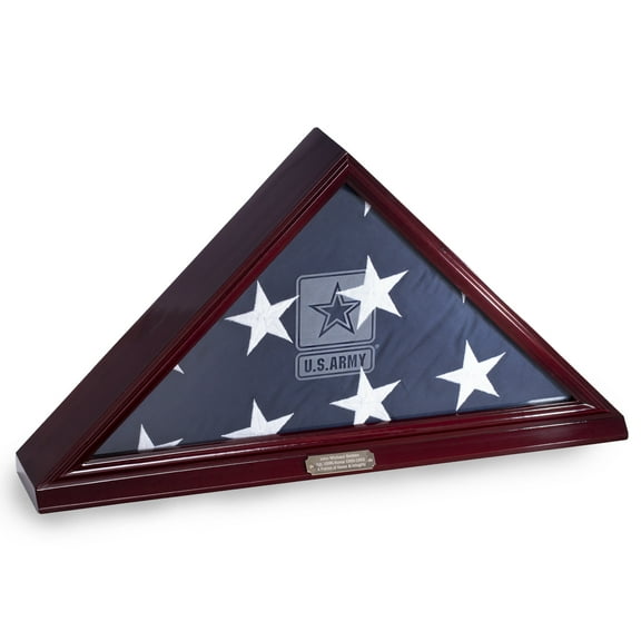 Flag Box w/ Army Logo- Mahogany