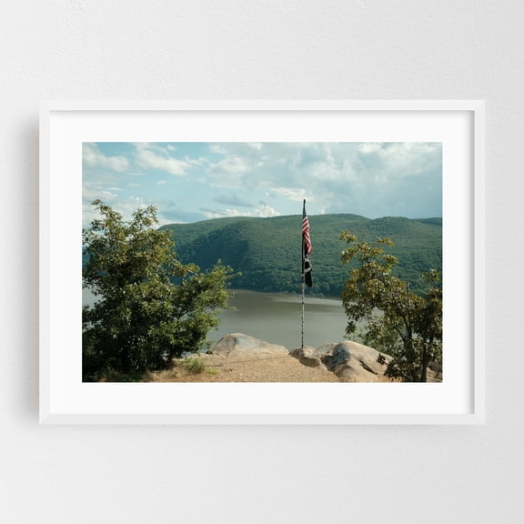 The Flag, Breakneck Ridge - Philipstown New York Photography Landscape Nature Scenic Mountain Patriotic Summer White Framed Wall Art Print 5 x 7 inches