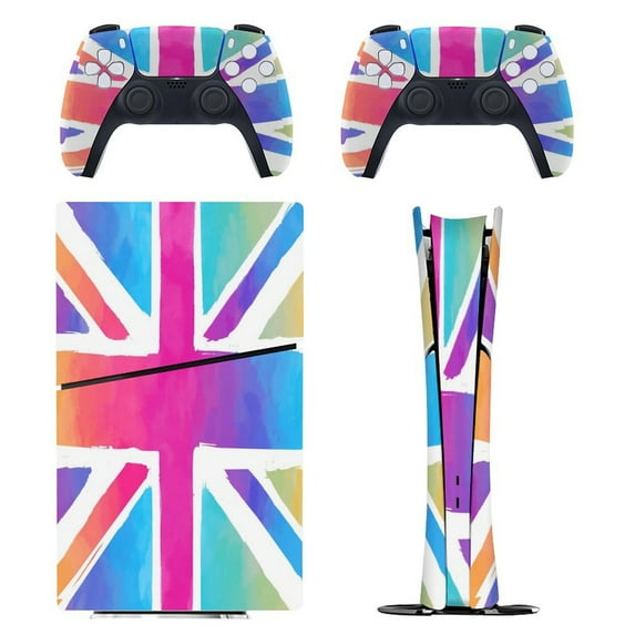 Flag, British, Gradient, Rainbow PS5/PS5 Slim Digital Disc Skin Sticker For Console And Controller Skins