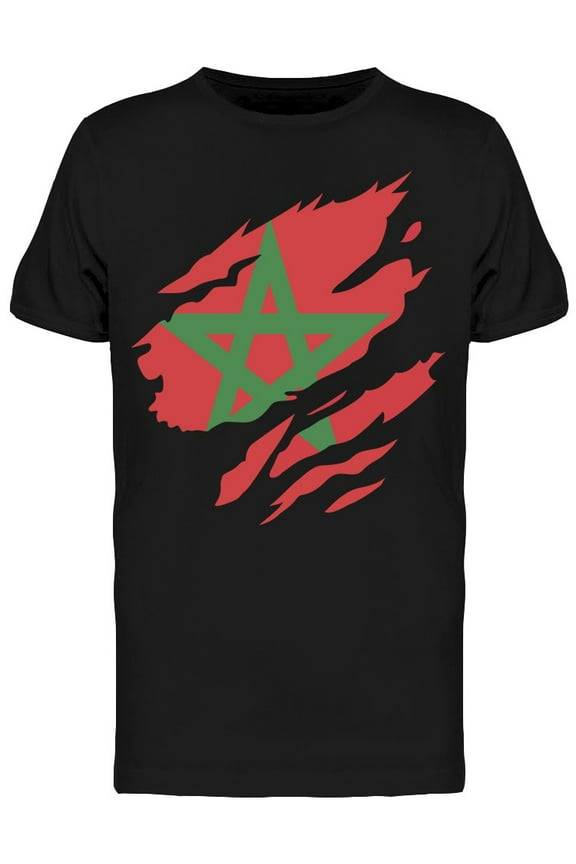 Flag Brush Morocco Graphic T-Shirt Men -Image by Shutterstock, Male Medium