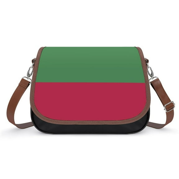 Flag Bulgaria Vintage Crossbody Bag for Women Medium Leather Hobo Bags Shoulder Bag Classic City Leather Satchels