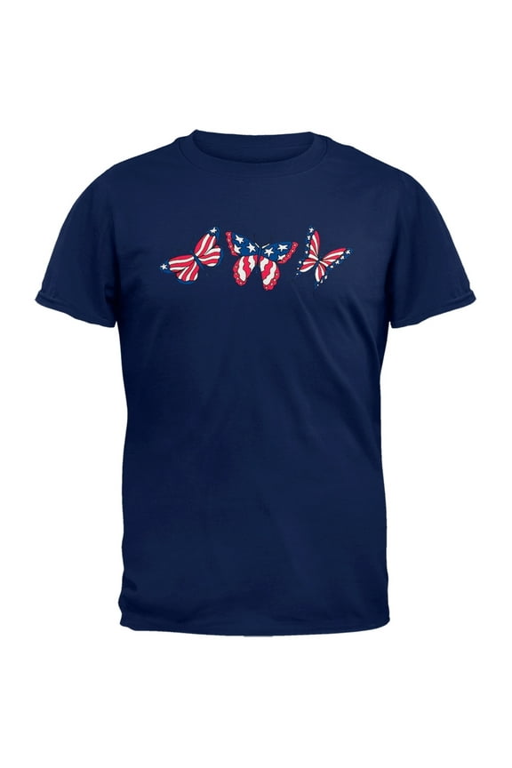 Flag Butterflies Navy T-Shirt