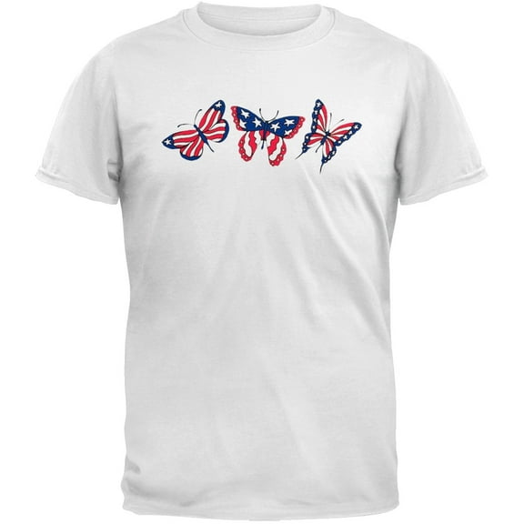 Flag Butterflies White T-Shirt