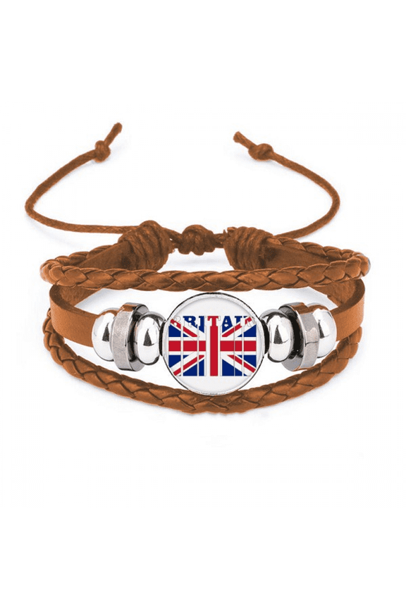 Flag Country Letter UK Art Deco Fashion Bracelet Wristband Leather Jewelry Ornament