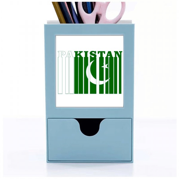 Flag Country Text Pakistan Desk Supplies Organizer Pen Holder Card