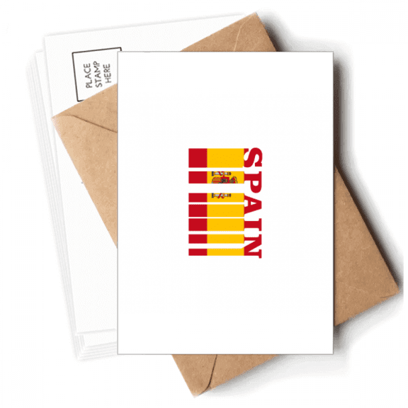 Flag Country Text Spain Art Deco  Fashion Postcards Envelopes Blank Note Cards Mailing