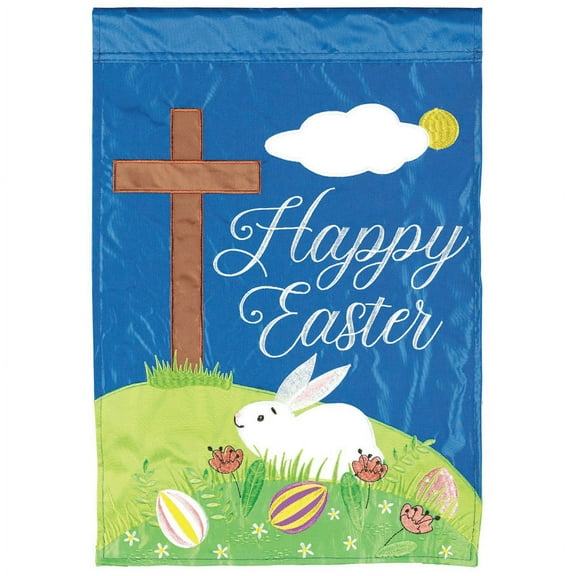 Flag Cross Bunny Happy Easter