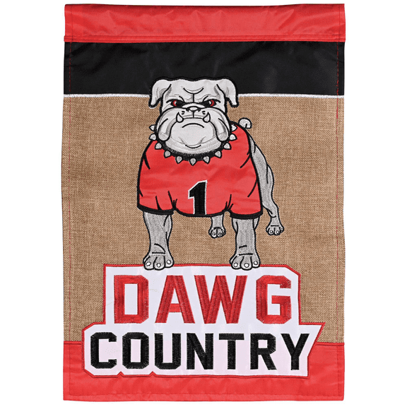 Flag Dawg Country Bulldog Burlap 29x42