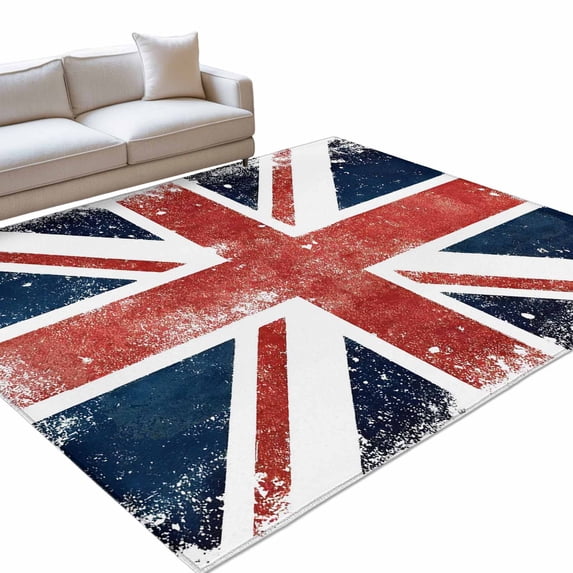 Flag Day 2.7x5ft Non Slip Area Rug Flag Pattern Modern Simple Red White ...