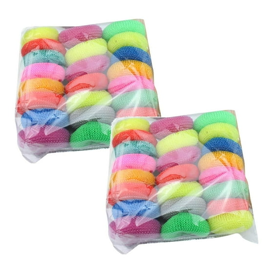 Flag Day Clearance 48PCS Plastic Dish Scrubbers for Dishes Plastic Pot Round Scrubber Scouring Pad Nylon Dish Scrubber, Poly Mesh Scouring Dish Pads Non Scratch Scrubbers