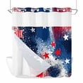 thumbnail image 1 of Flag Day No Hook Shower Curtain with Snap in Liner U.S. Flag Themed Red White Five-Pointed Star Graffiti Waterproof Bathroom Shower Curtain with See Through Top Window for Bathtub 72" x 72", 1 of 9