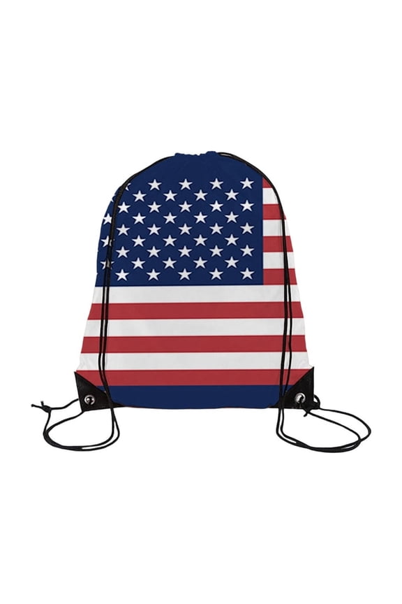 Flag Drawstring Backpack Football Sports Sackpack with Team Print Soccer Gym Game Fans Daily Use Carry Bag