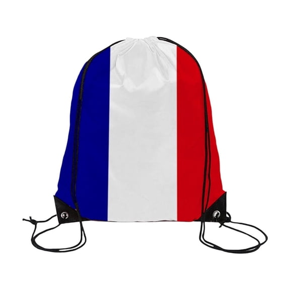 Flag Drawstring Backpack for Football Matches Sports Sackpack with Team Print Ideal for Soccer Fans Games