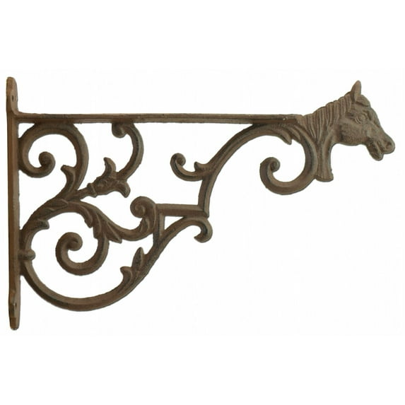 Flag Emotes Decorative Horse Head Cast Iron Plant Hanger Hook - Large 13.375" Long