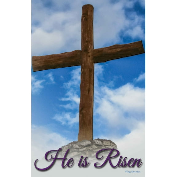 Flag Emotes - Double Sided Garden Flag - He Is Risen
