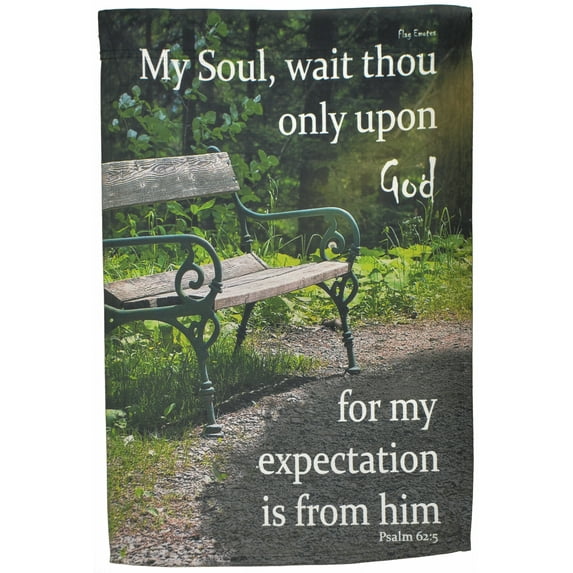 Flag Emotes - Double Sided Garden Flag - Psalm 62:5 My Soul