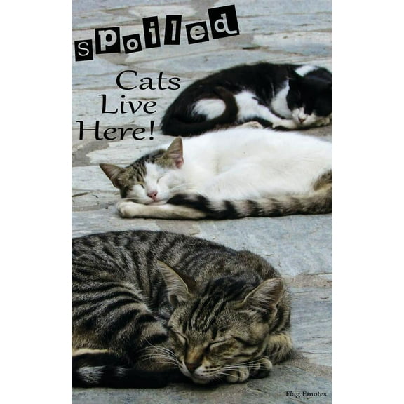 Flag Emotes - Double Sided Garden Flag - Spoiled Cats Live Here