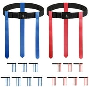 Flag Football Belts Kids, 14 Player Adjustable Flag Football Set with 42 Flags for Youth, Teens, Youth and Adults Sports Training Equipment, Easy Tear Away