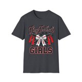 Flag Football Girls Bow Red Black Graphic T-Shirt - Walmart.com